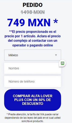 Alpha Lover Cápsulas Mexico